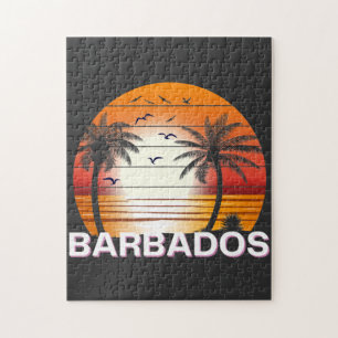Barbados Vintage Palmen Sommer Strand