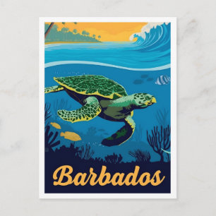 Barbados Vintage-Reise  Postkarte