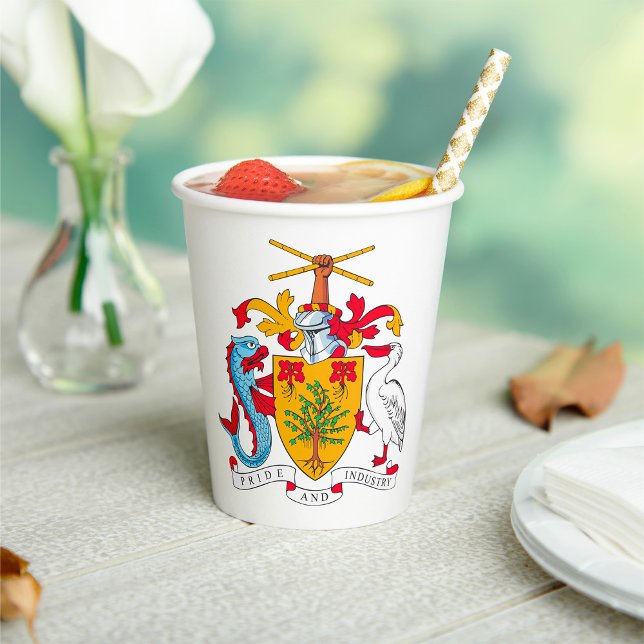 Barbados-Wappen Pappbecher (Von Creator hochgeladen)