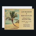 Barbados Wedding Invitation Beach Palm Tree Einladung<br><div class="desc">Eine einzigartige Vintage Hochzeitsreise im Barbados mit viel Charme aus der Mitte des Jahrhunderts,  mit einem tropischen Paradies,  Sandstrand und Palmen. Feiern Sie Ihre Barbados Hochzeit in Urlaubsort mit dieser stilvollen Barbados Hochzeit einladen.</div>