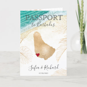 Barbados Wedding Reisepass - Weltkarte Einladung