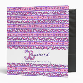 Barbara Brief B Herz Blume Name bedeutet 3,8 Cm Ordner