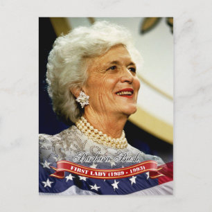 Barbara Bush, First Lady der USA Postkarte