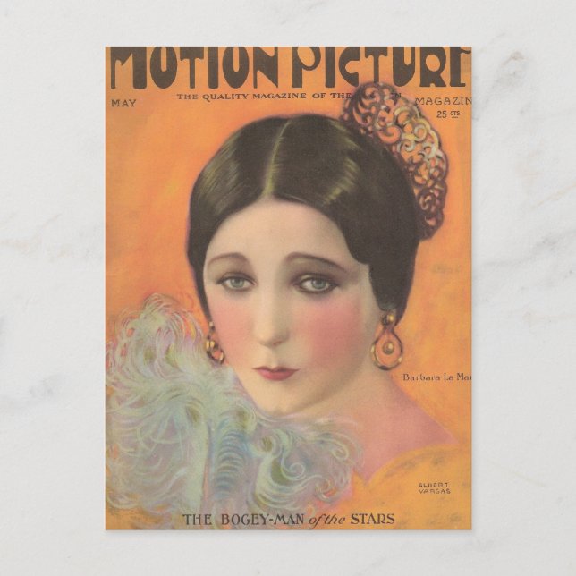 Barbara La Marr 1924 Filmmagazin Postkarte (Vorderseite)