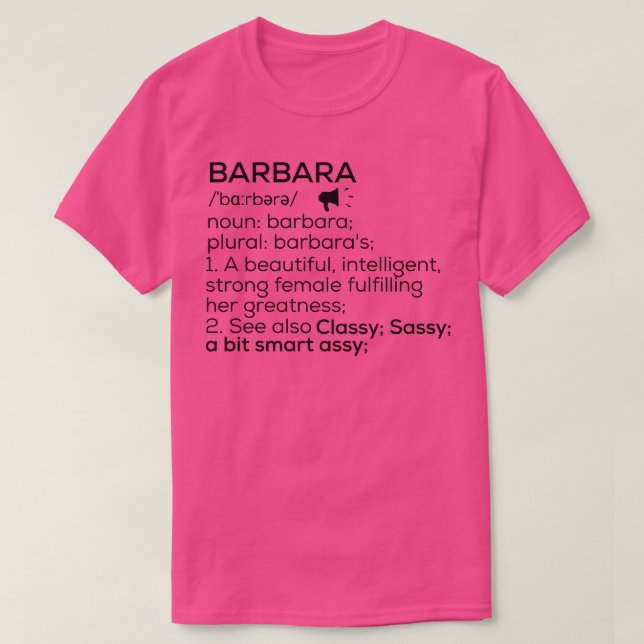 Barbara Name Definition Barbara Frauenname T-Shirt (Design vorne)