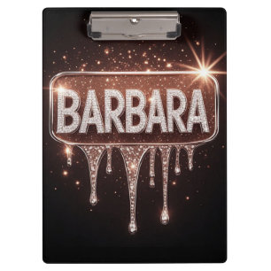 Barbara Name Rose Gold Diamant Triefender Glitter Klemmbrett