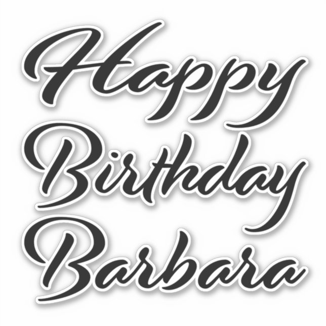 Barbara Name Vorname black Sticker Geburtstag (Vorderseite)