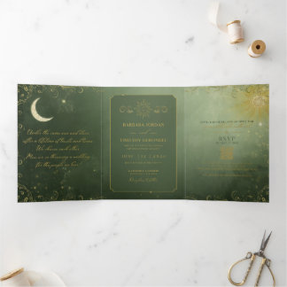 Barbara + Tim Trifold Hochzeitseinladung R12 Dreifach Gefaltete Einladung