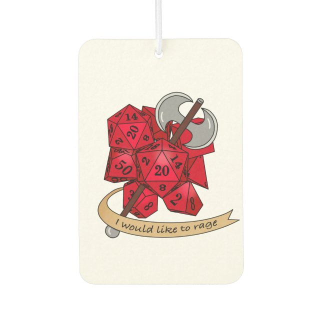 Barbarian Dice Design Autolufterfrischer (Vorderseite)