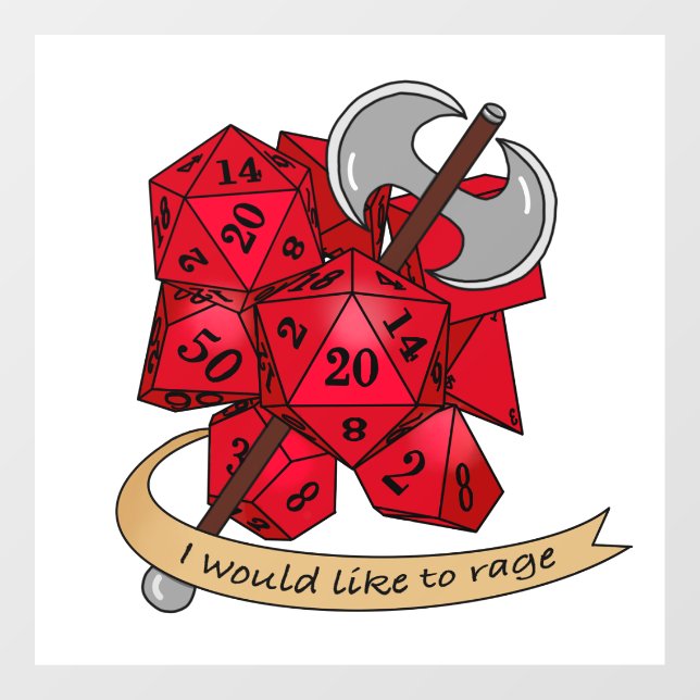 Barbarian Dice Design Fensteraufkleber (Blatt)