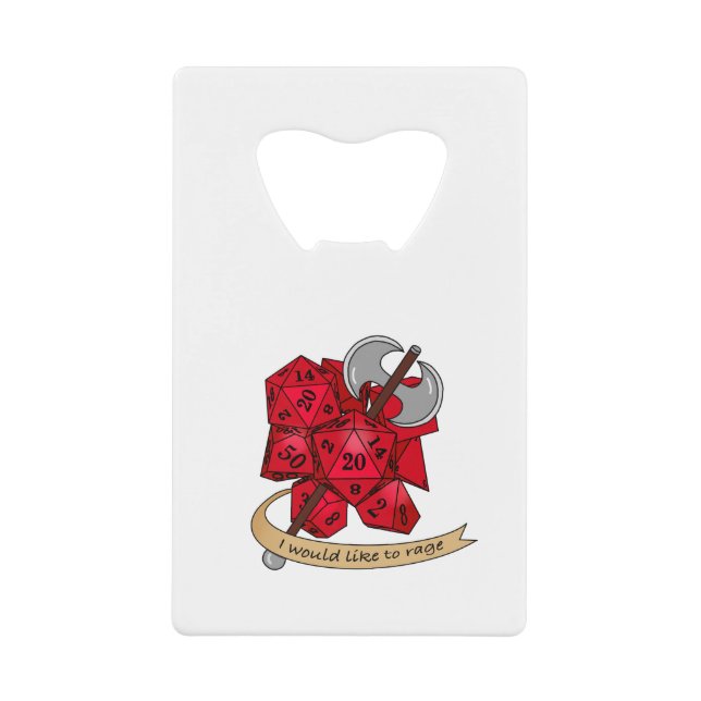 Barbarian Dice Design Geldbeutel Flaschenöffner (Vorderseite)