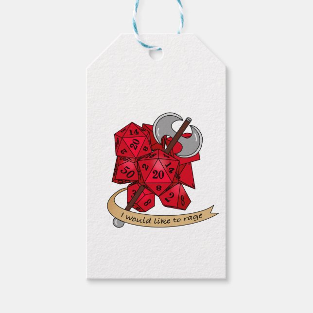 Barbarian Dice Design Geschenkanhänger (Vorderseite)