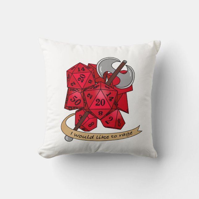 Barbarian Dice Design Kissen (Vorderseite)