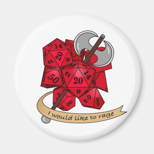 Barbarian Dice Design Magnet (Vorne)