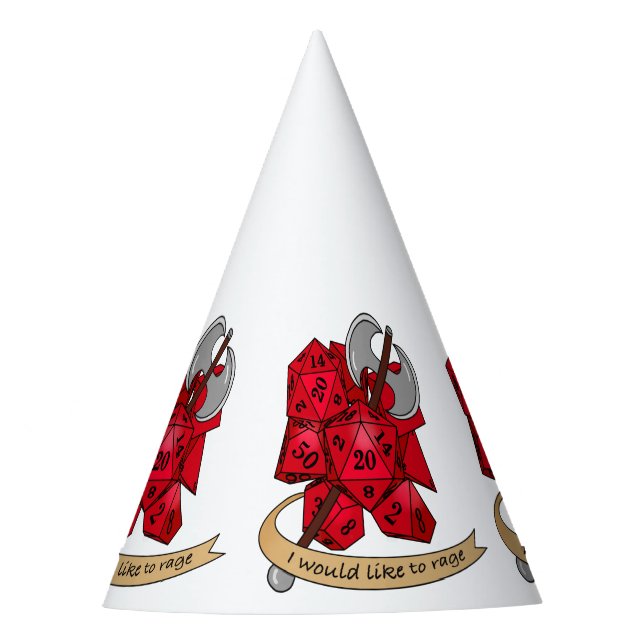 Barbarian Dice Design Partyhütchen (Vorderseite)