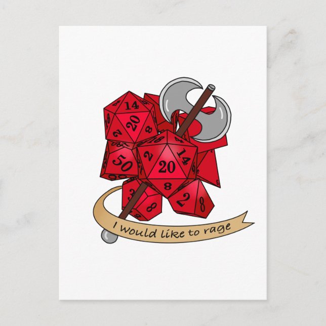Barbarian Dice Design Postkarte (Vorderseite)