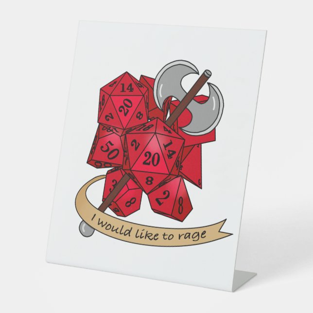 Barbarian Dice Design Sockelschild (Vorderseite)