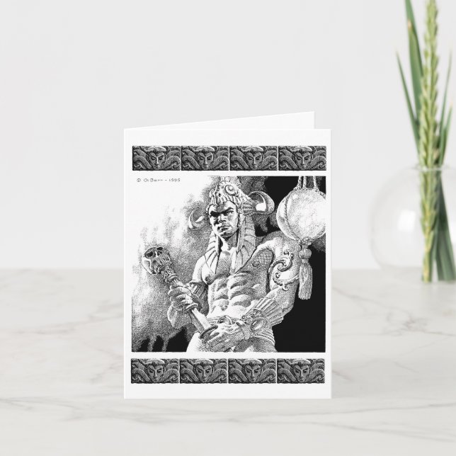 Barbarian Warrior Notecard Karte (Vorderseite)