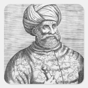 Barbarossa, Illustration von Andre Thevets Quadratischer Aufkleber