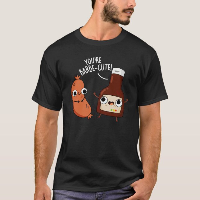 Barbe-niedlich Funny Barbecue Pun Dark BG T-Shirt (Vorderseite)