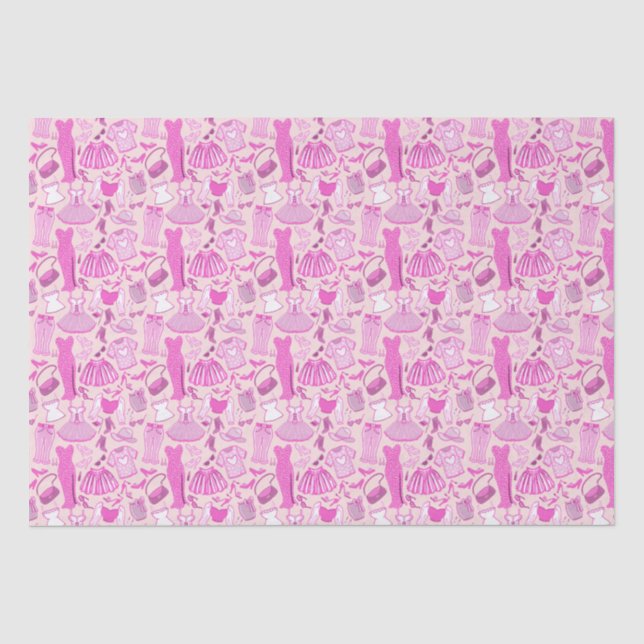 Barbecore Rosa und Hot-Pink Mode Seidenpapier (Vorderseite)