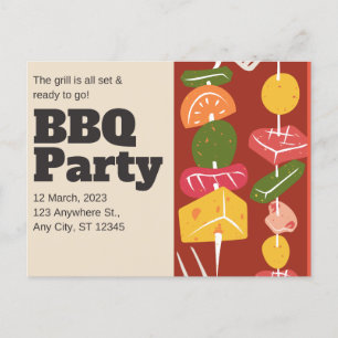 Barbecue Ankündigungspostkarte