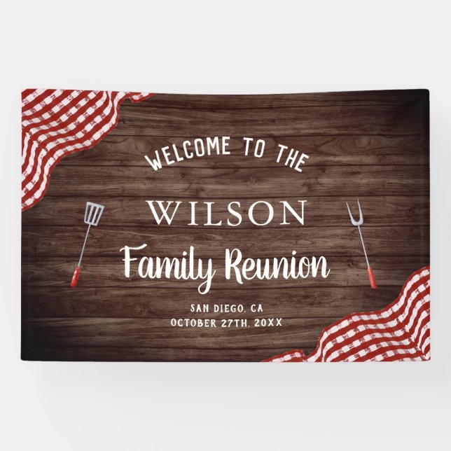 Barbecue Backyard GRILLEN Picnic Family Wiedersehe Banner (Horizontal)