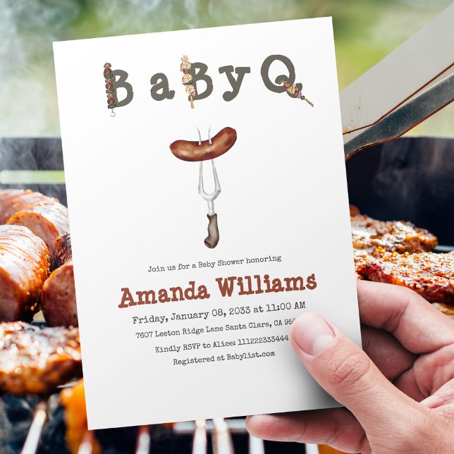 Barbecue Backyard Party Baby Shower BabyQ Einladung (Von Creator hochgeladen)