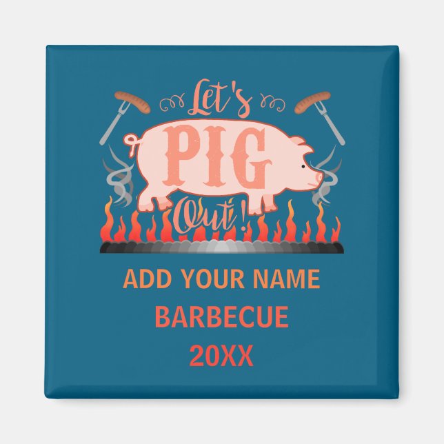 Barbecue Bbq Funny G Grill Competition  Magnet (Vorne)