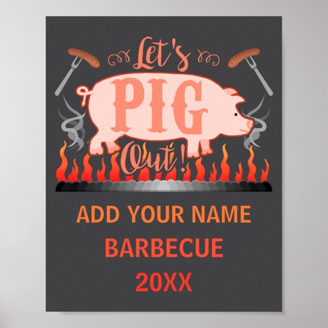 Barbecue Bbq Funny G Grill Competition  Poster (Vorne)