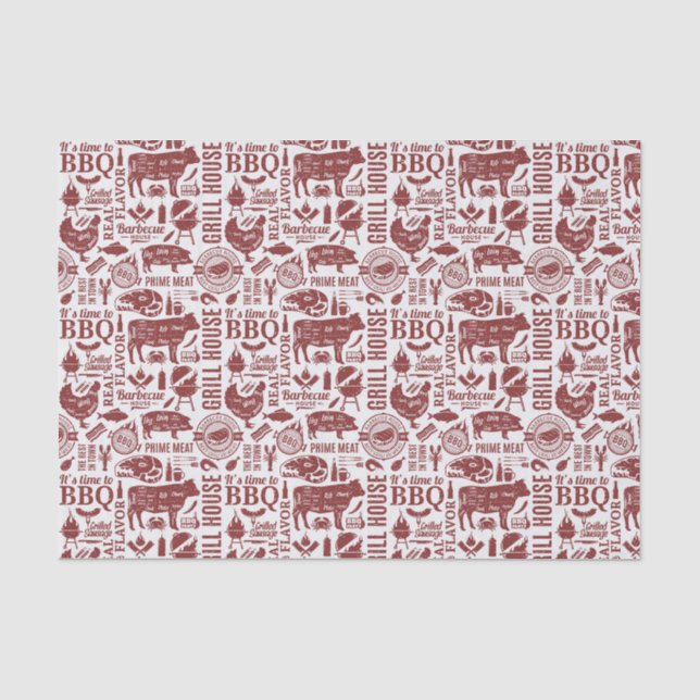 Barbecue Bbq Grilling Decoupage Seidenpapier (Vorderseite)