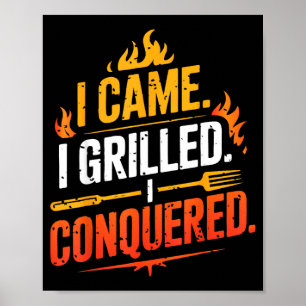 Barbecue BBQ-Witz Grill Pit Meisterkoch Räucherofe Poster