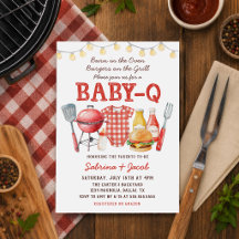 Barbecue-Cookout Baby-Q-Baby-Shower-Einladung