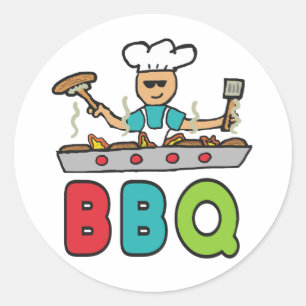 Barbecue Cookout GRILLEN Runder Aufkleber