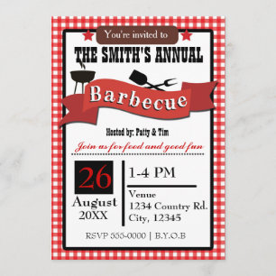 Barbecue d'été BBQ En vichy Invitation de cuisine