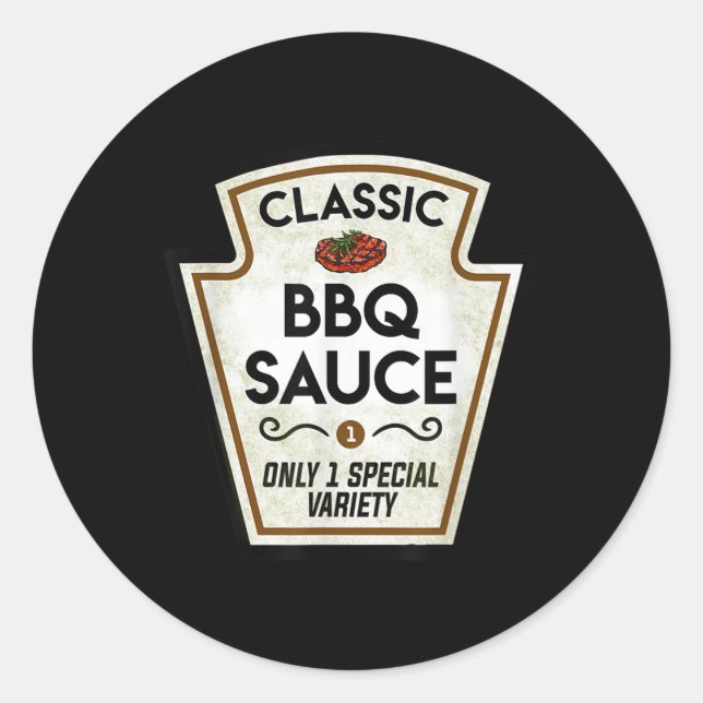 Barbecue Grillen Sauce Flaschenetikett Halloween Runder Aufkleber (Vorderseite)
