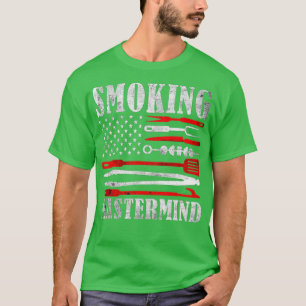 Barbecue Griller Vintage US Flag Meat Smoking Mast T-Shirt