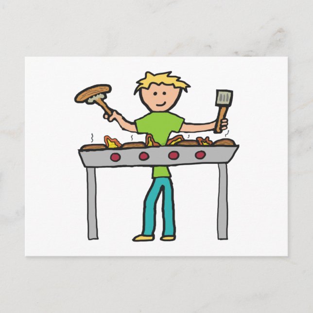 Barbecue Grillmaster GRILLEN Postkarte (Vorderseite)