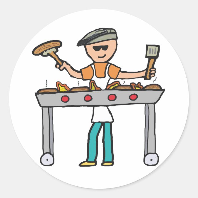 Barbecue Grillmaster GRILLEN Runder Aufkleber (Vorderseite)