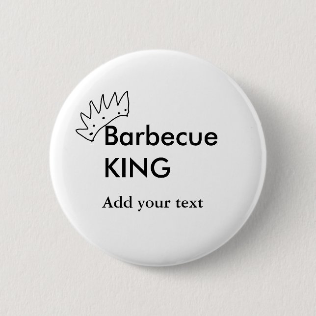 Barbecue King hinzufügen Namen Text Männer Küche B Button (Vorderseite)