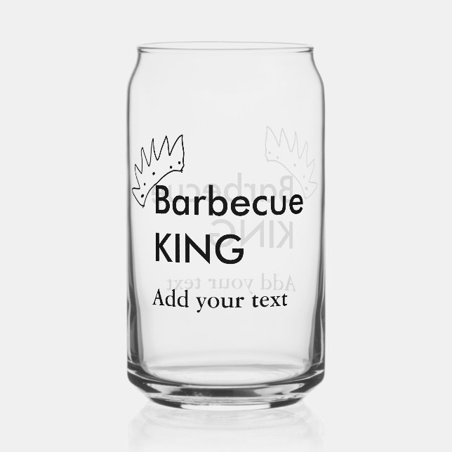 Barbecue King hinzufügen Namen Text Männer Küche B Dosenglas (Vorderseite)