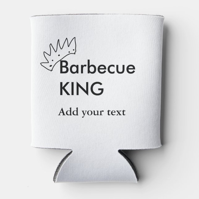 Barbecue King hinzufügen Namen Text Männer Küche B Dosenkühler (Vorderseite)