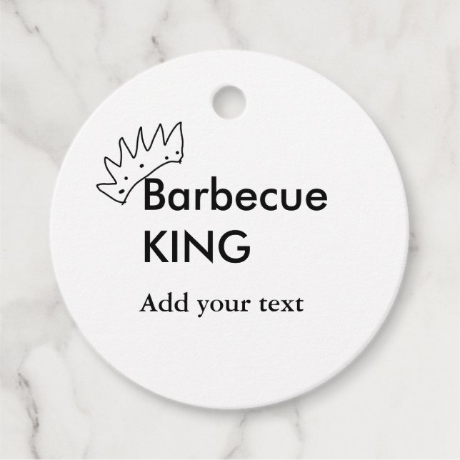 Barbecue King hinzufügen Namen Text Männer Küche B Geschenkanhänger (Vorderseite)