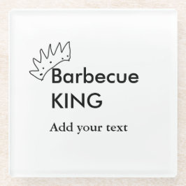 Barbecue King hinzufügen Namen Text Männer Küche B Glasuntersetzer