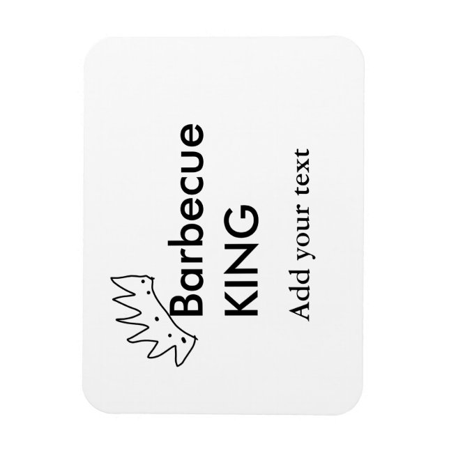 Barbecue King hinzufügen Namen Text Männer Küche B Magnet (Vertikal)