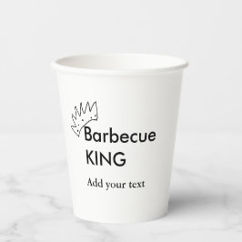 Barbecue King hinzufügen Namen Text Männer Küche B Pappbecher