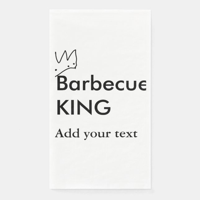 Barbecue King hinzufügen Namen Text Männer Küche B Serviette (Vorderseite)