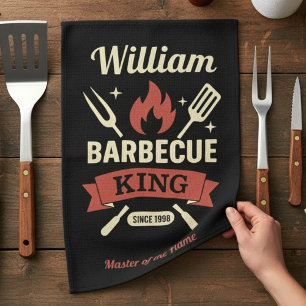 Barbecue King Küchenhandtuch mit individuellem Nam Geschirrtuch