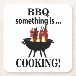 Barbecue-Koch Chef Lustiger BBQ  Rechteckiger Pappuntersetzer