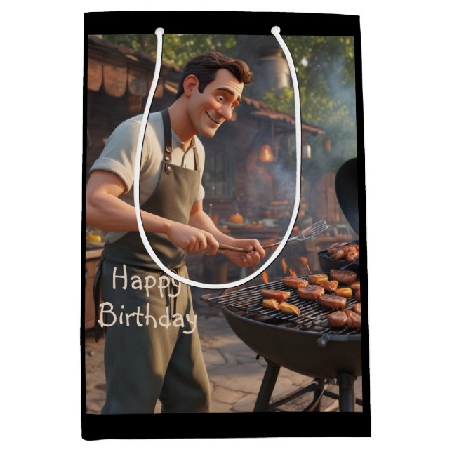 Barbecue Man Mittlere Geschenktüte (Vorderseite)